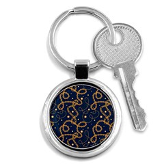 Golden Chain Pattern Key Chain (round) by designsbymallika