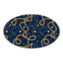 Golden Chain Pattern Oval Magnet by designsbymallika