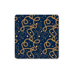 Golden Chain Pattern Square Magnet by designsbymallika