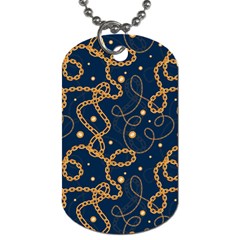 Golden Chain Pattern Dog Tag (one Side) by designsbymallika