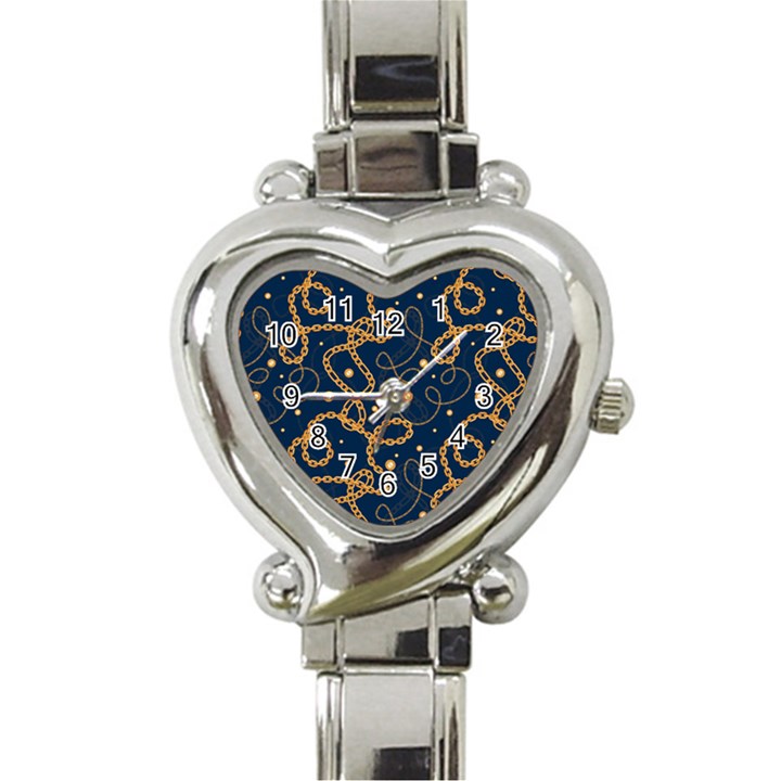 GOLDEN CHAIN PATTERN Heart Italian Charm Watch