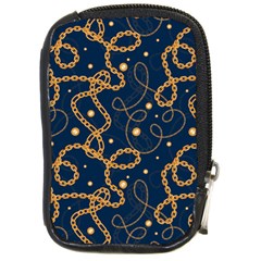 Golden Chain Pattern Compact Camera Leather Case by designsbymallika