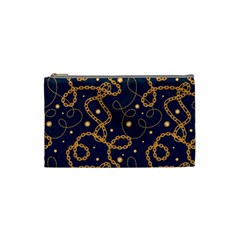 Golden Chain Pattern Cosmetic Bag (small) by designsbymallika