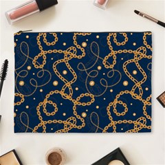 Golden Chain Pattern Cosmetic Bag (xl) by designsbymallika