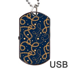 Golden Chain Pattern Dog Tag Usb Flash (one Side) by designsbymallika