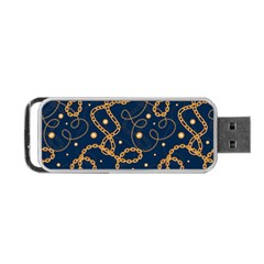 Golden Chain Pattern Portable Usb Flash (one Side) by designsbymallika