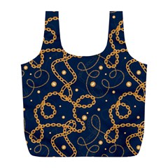 Golden Chain Pattern Full Print Recycle Bag (l)