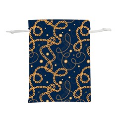 Golden Chain Pattern Lightweight Drawstring Pouch (m) by designsbymallika