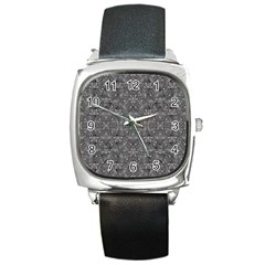 Modern Fancy Nature Collage Pattern Square Metal Watch