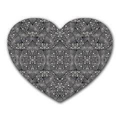 Modern Fancy Nature Collage Pattern Heart Mousepads by dflcprintsclothing