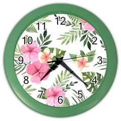 Pink Tulips Color Wall Clock by designsbymallika