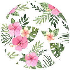 Pink Tulips Wooden Puzzle Round