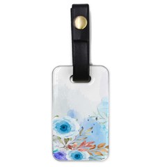 Blue Floral Print Luggage Tag (one Side) by designsbymallika