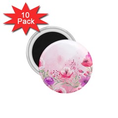 Pink Floral Print 1 75  Magnets (10 Pack) 