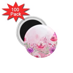 Pink Floral Print 1 75  Magnets (100 Pack) 