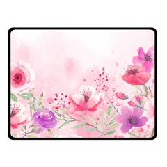 Pink Floral Print Fleece Blanket (small)