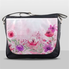 Pink Floral Print Messenger Bag