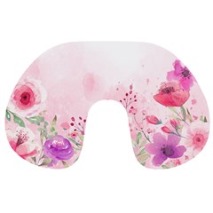 Pink Floral Print Travel Neck Pillow