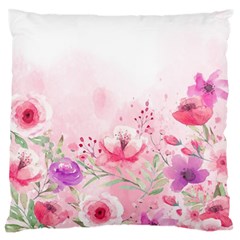 Pink Floral Print Standard Flano Cushion Case (two Sides) by designsbymallika