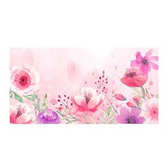 Pink Floral Print Satin Wrap