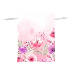 Pink Floral Print Lightweight Drawstring Pouch (s)