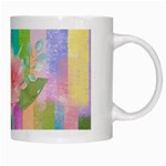 stripes floral print White Mugs Right