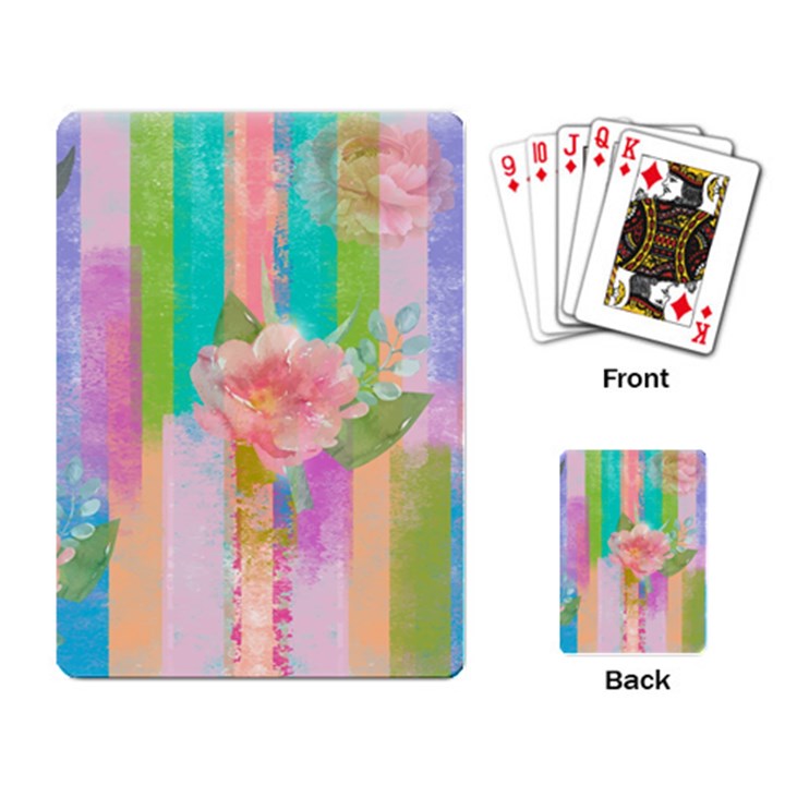 stripes floral print Playing Cards Single Design (Rectangle)