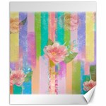 stripes floral print Canvas 8  x 10  8.15 x9.66  Canvas - 1