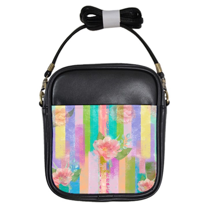 stripes floral print Girls Sling Bag