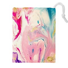 Marble Print Drawstring Pouch (4xl) by designsbymallika