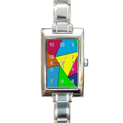 Abstract Print Rectangle Italian Charm Watch by designsbymallika