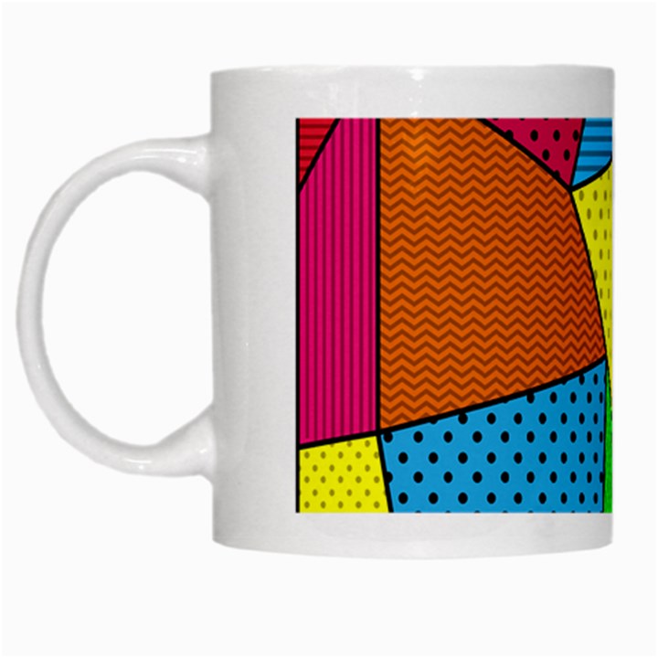 abstract print White Mugs