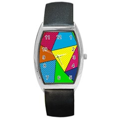 Abstract Print Barrel Style Metal Watch by designsbymallika