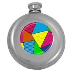 Abstract Print Round Hip Flask (5 Oz)