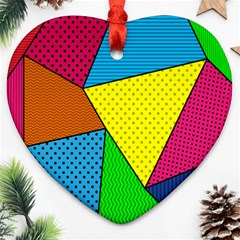 Abstract Print Heart Ornament (two Sides) by designsbymallika