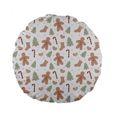 Ginger Christmas Pattern Standard 15  Premium Round Cushions