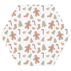 Ginger Christmas Pattern Wooden Puzzle Hexagon by designsbymallika