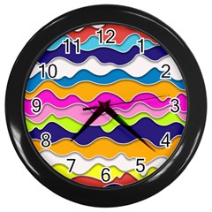 Bubble Liquid Print Wall Clock (black) by designsbymallika