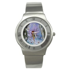 Cute Ittle Fairy With Ladybug Stainless Steel Watch by FantasyWorld7