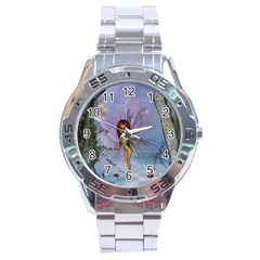 Cute Ittle Fairy With Ladybug Stainless Steel Analogue Watch by FantasyWorld7