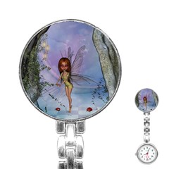 Cute Ittle Fairy With Ladybug Stainless Steel Nurses Watch by FantasyWorld7