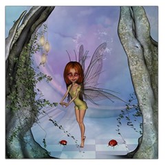 Cute Ittle Fairy With Ladybug Large Satin Scarf (square) by FantasyWorld7