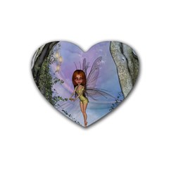 Cute Ittle Fairy With Ladybug Heart Coaster (4 Pack)  by FantasyWorld7