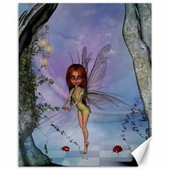 Cute Ittle Fairy With Ladybug Canvas 11  X 14  by FantasyWorld7