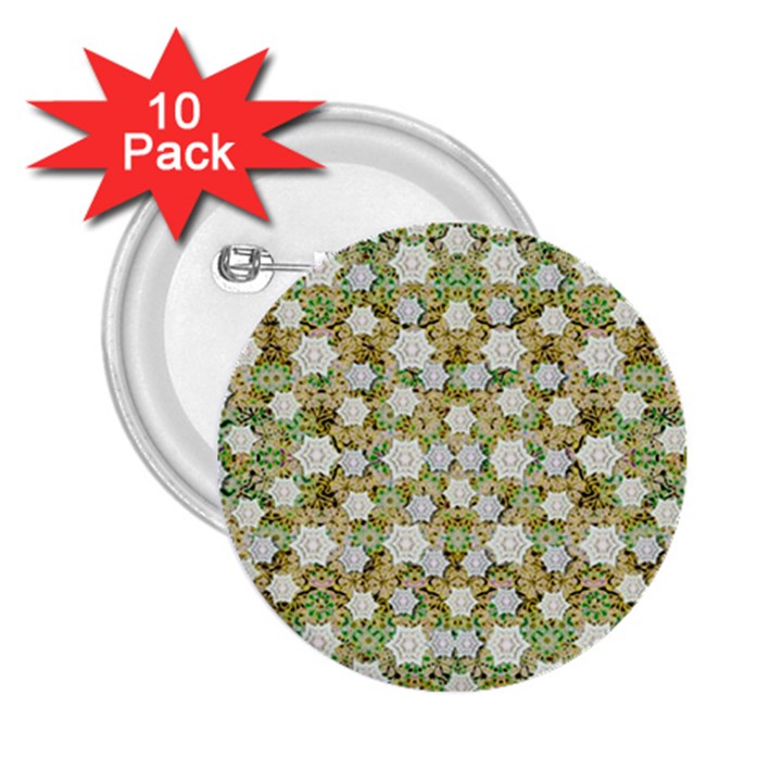 Snowflakes Slightly Snowing Down On The Flowers On Earth 2.25  Buttons (10 pack) 