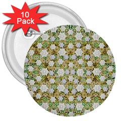 Snowflakes Slightly Snowing Down On The Flowers On Earth 3  Buttons (10 Pack)  by pepitasart