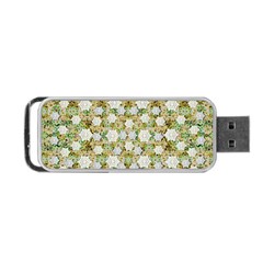 Snowflakes Slightly Snowing Down On The Flowers On Earth Portable Usb Flash (one Side) by pepitasart