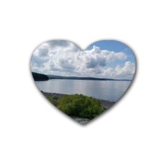 Lake Wallenpaupack Rubber Coaster (heart)  by canvasngiftshop