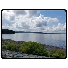 Lake Wallenpaupack Fleece Blanket (large)  by canvasngiftshop