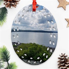 Lake Wallenpaupack Ornament (oval Filigree) by canvasngiftshop